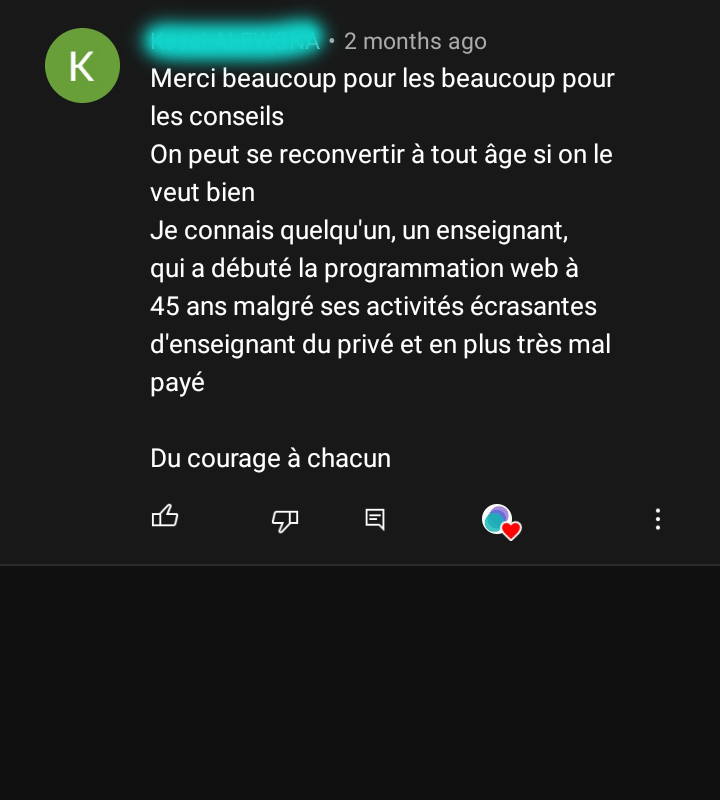 temoiniage de mes etudiants